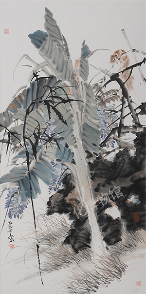 1902晁谷《花鸟》